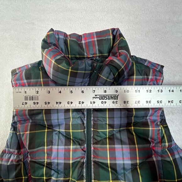 Lands' End Womens Plaid Quilted Down Zippered Mock Neck Puffer Vest Medium 10-12 - Picture 6 of 10